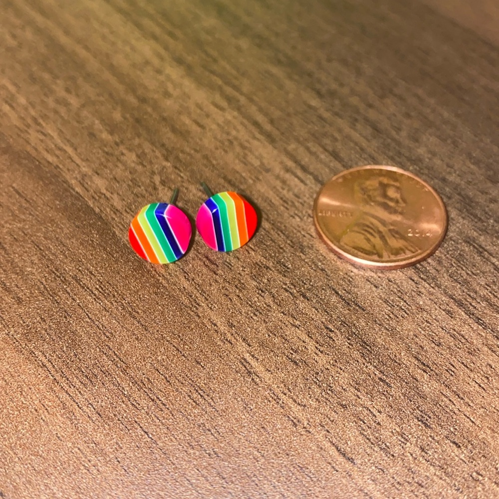 Rainbow stud earrings